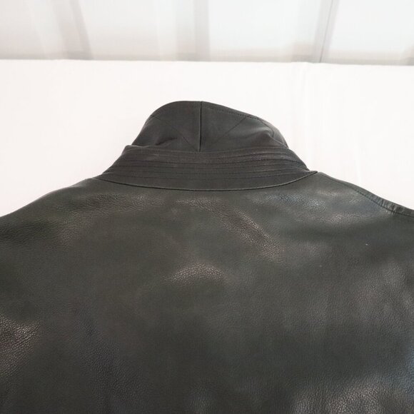 Coach Mens Black Leather Coat Jacket with Wool Zip Out Liner Size Large Heavy - Picture 4 of 16